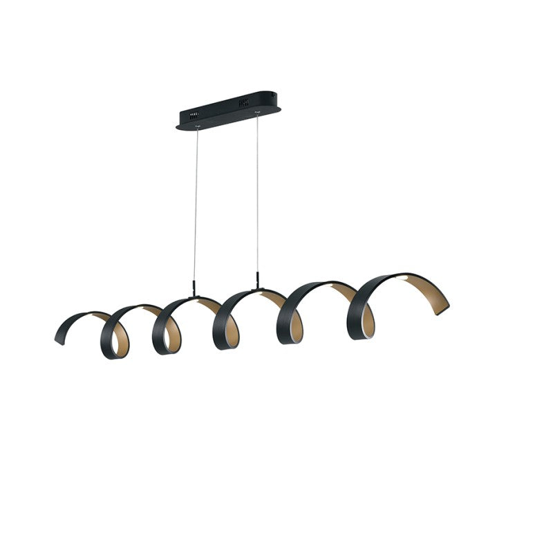SOSPENSIONE LED HELIX NERA E ORO 30W 2520LM 4000K 125X13,5X120CM